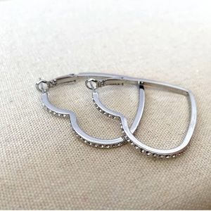 Silver Heart Hoop Earrings